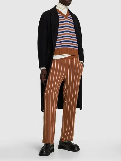 Striped Knitted Casual Pants