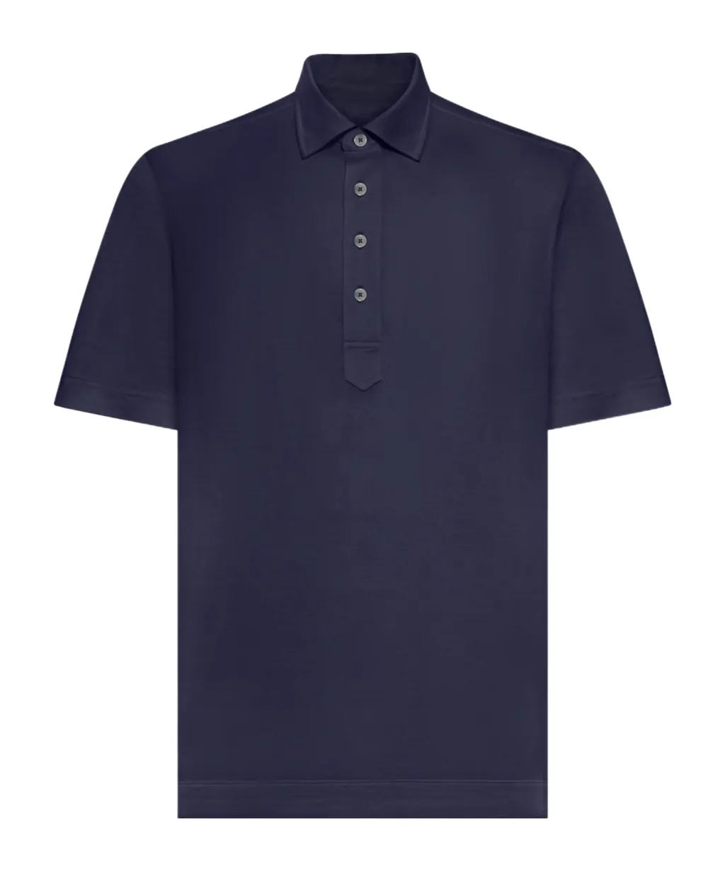 Zegna Buttoned Straight Hem Polo Shirt