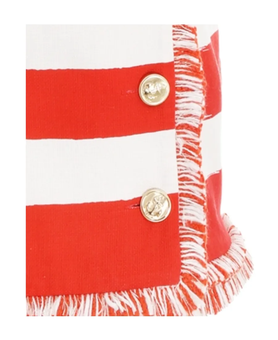 Su Liu Trimmed Striped Skirt