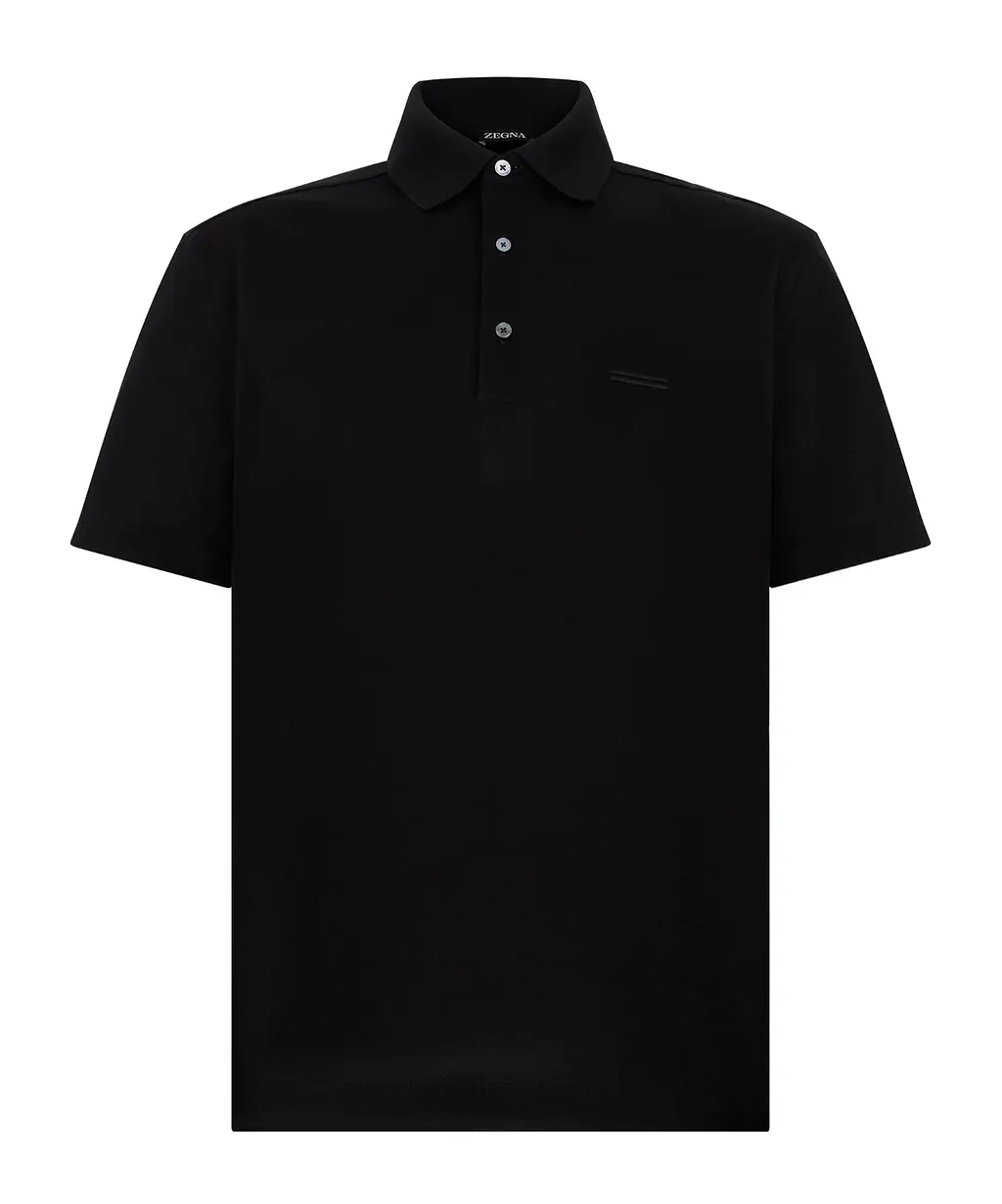 Zegna Classic Collar Short Sleeve Polo Shirt