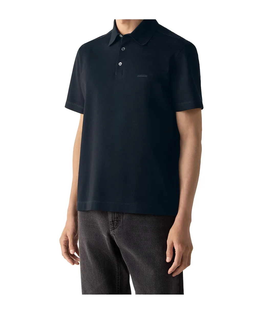 Zegna Short-Sleeved Buttoned Polo Shirt