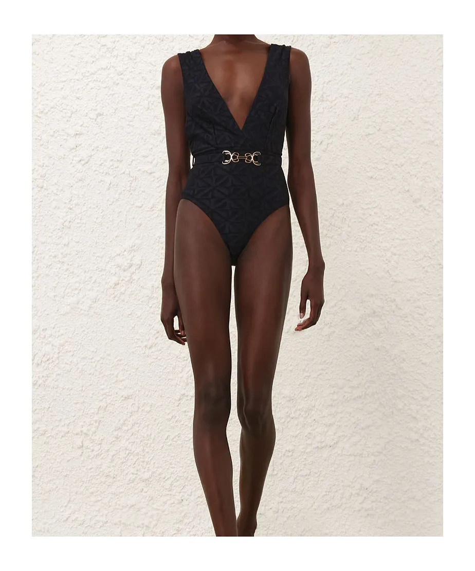 Zimmermann Maxine Belted One-Piece Beachwear