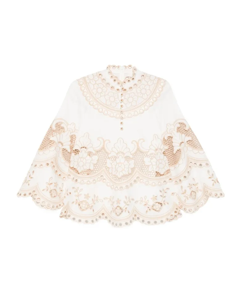 Wanderlust Button Embroidery Blouse