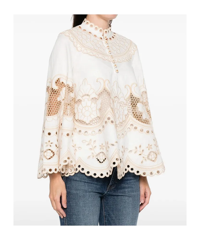 Wanderlust Button Embroidery Blouse