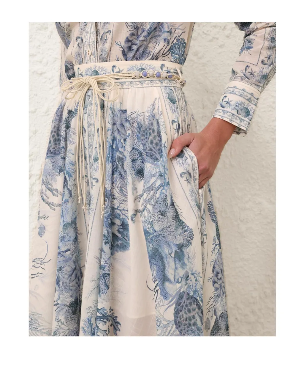 Zimmermann Wanderlust A-Line Maxi Skirt