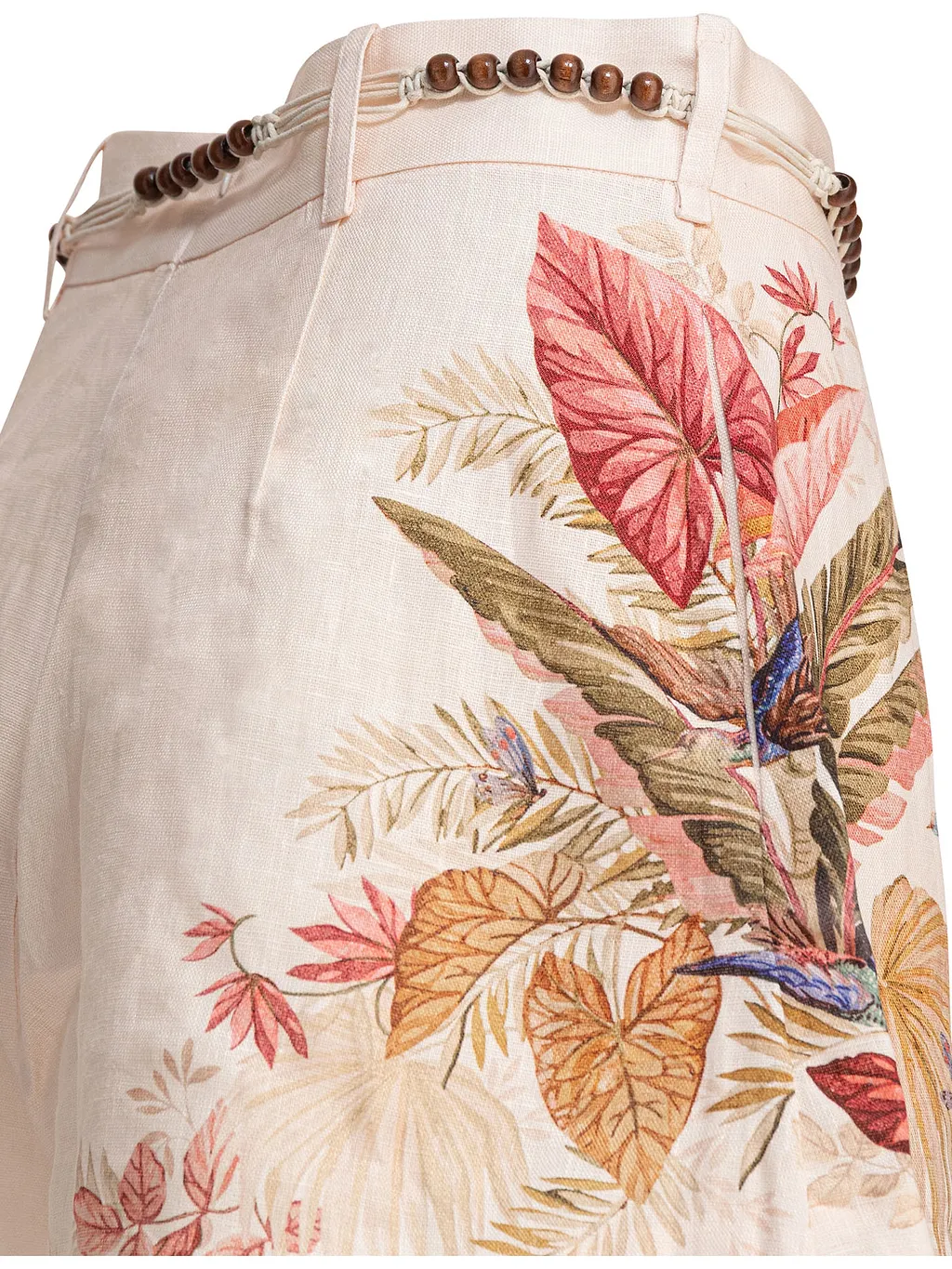 Zimmermann Ascension Tuck Palm Floral Printed Shorts