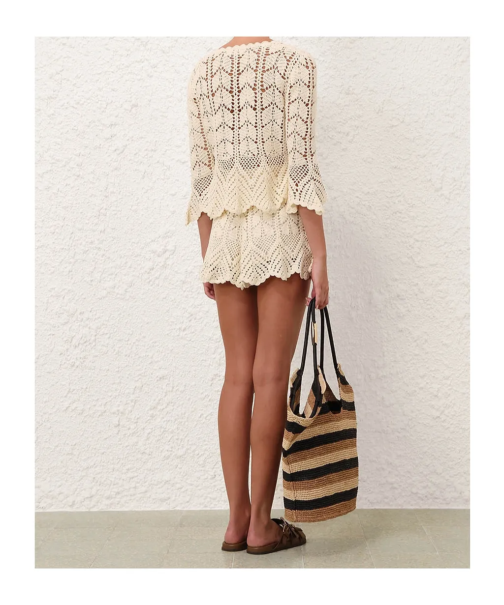 Zimmermann Awaken Lace Crochet Shorts
