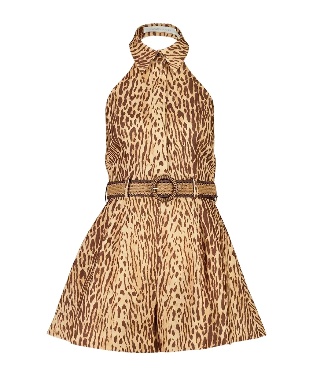 Zimmermann Cascadian Halterneck Sleeveless Playsuit