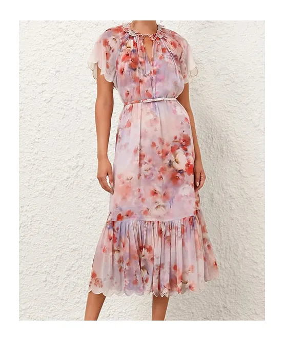 Zimmermann Crush Flutter Midi Dress