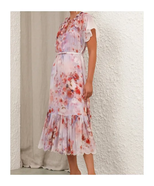 Zimmermann Crush Flutter Midi Dress