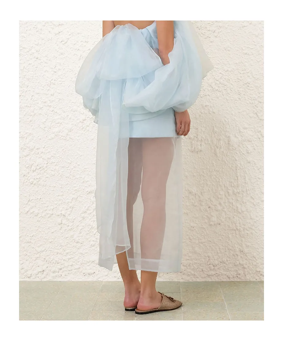 Zimmermann Crush Layered Pencil Skirt