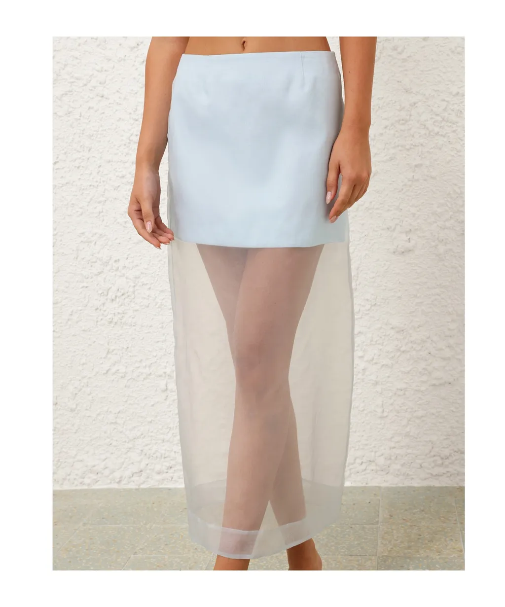Zimmermann Crush Layered Pencil Skirt
