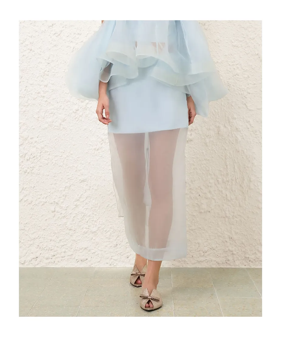 Zimmermann Crush Layered Pencil Skirt