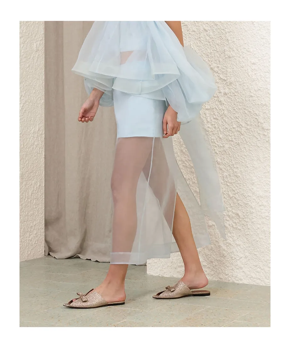 Zimmermann Crush Layered Pencil Skirt