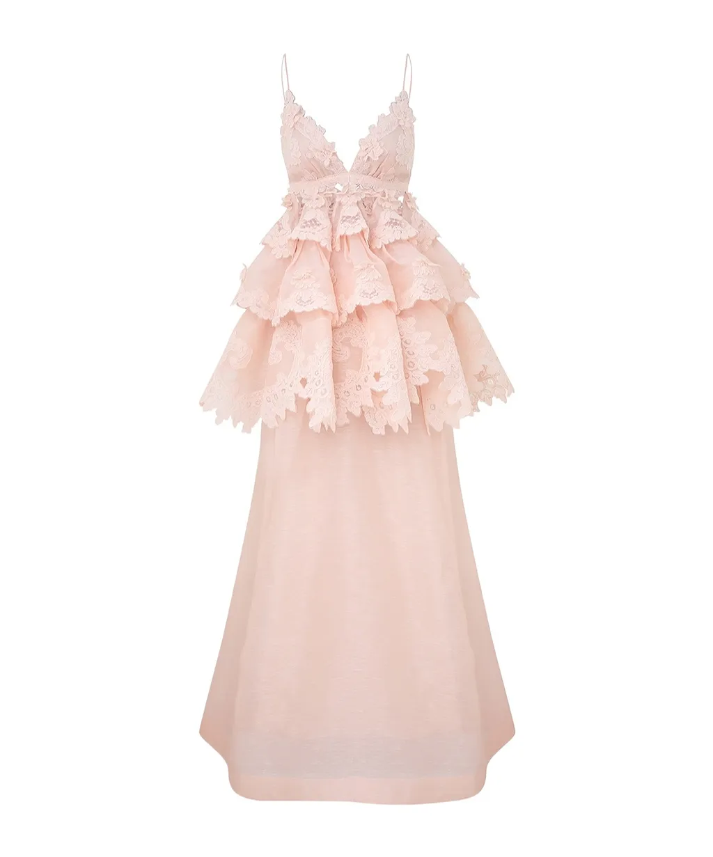 Zimmermann Crush Tiered Lace Maxi Dress