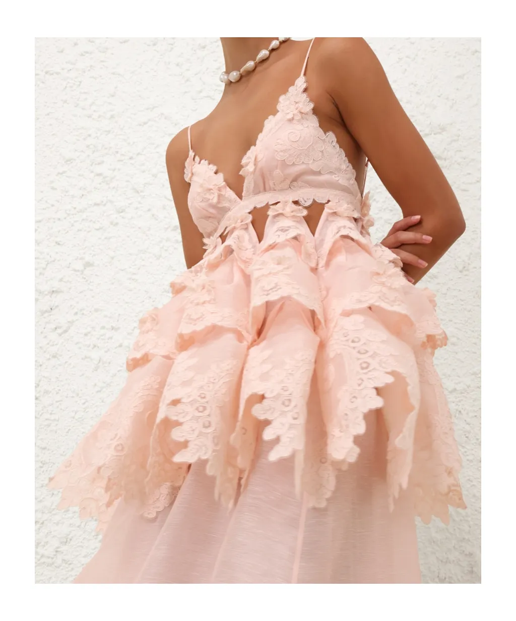 Zimmermann Crush Tiered Lace Maxi Dress