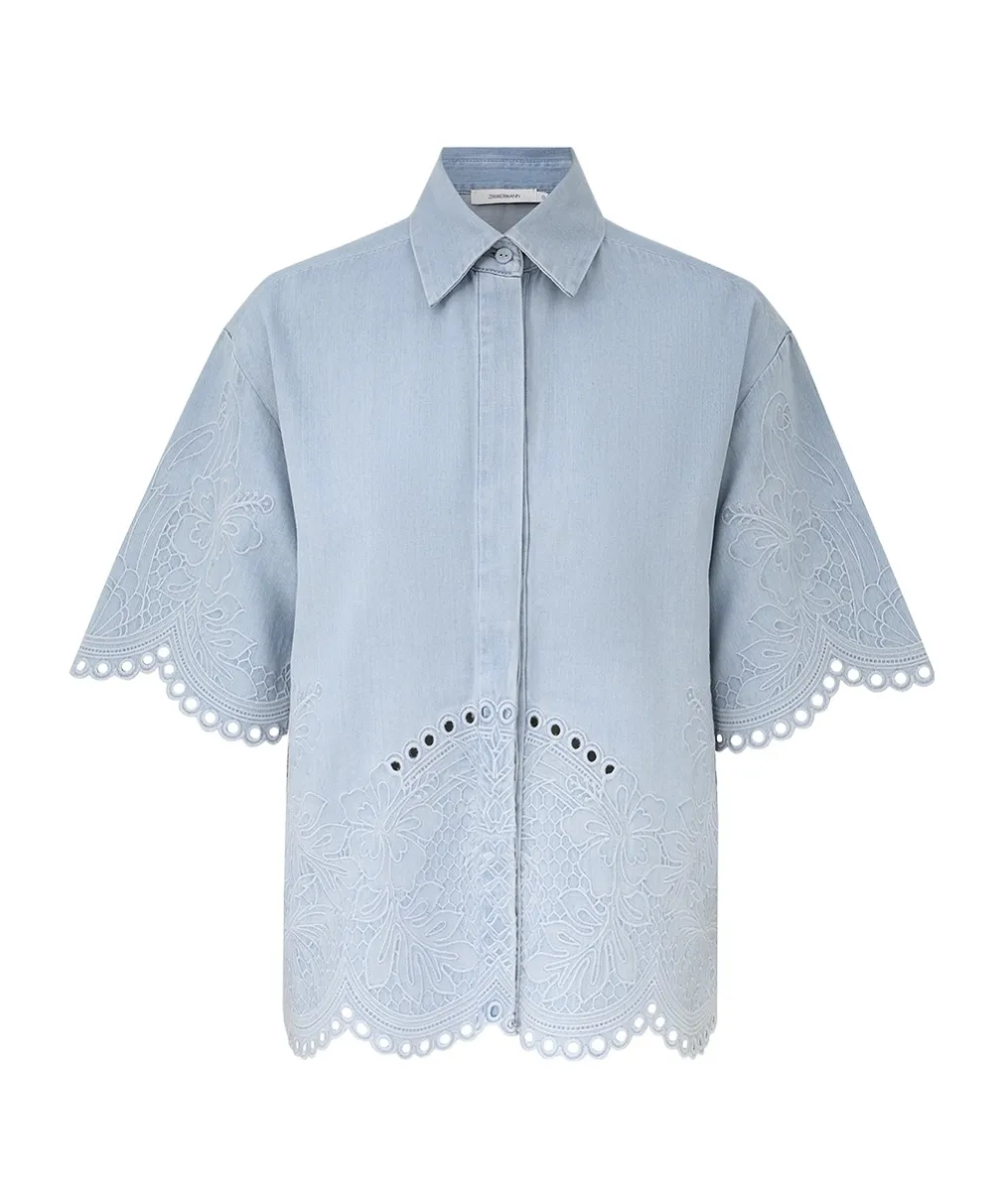 Zimmermann Daylight Broderie Denim Shirt