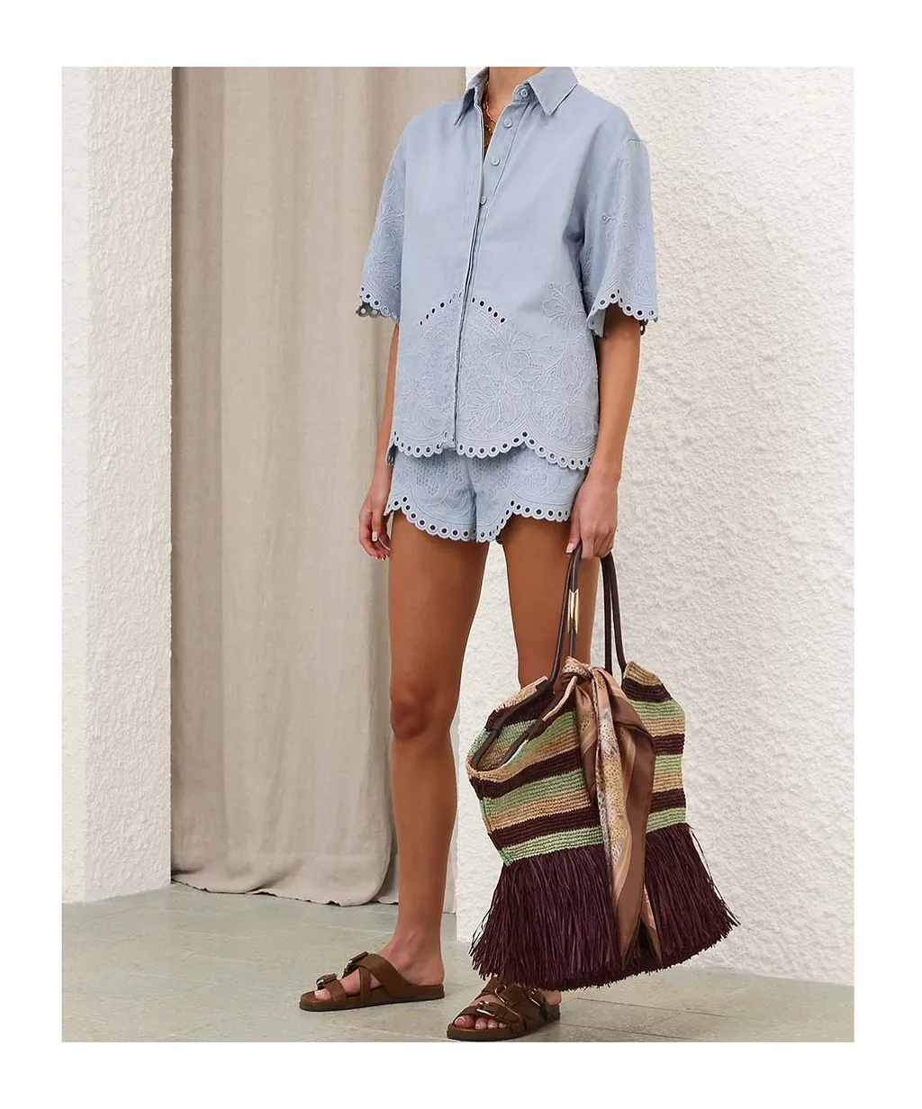 Zimmermann Daylight Broderie Denim Shirt