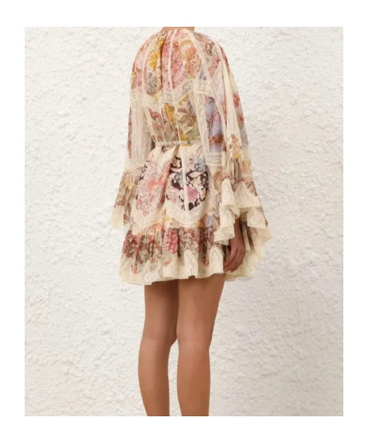 Zimmermann Daylight Flutter Spliced Print Dress