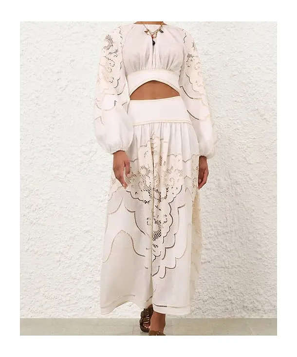Zimmermann Daylight High-Waist Maxi Skirt