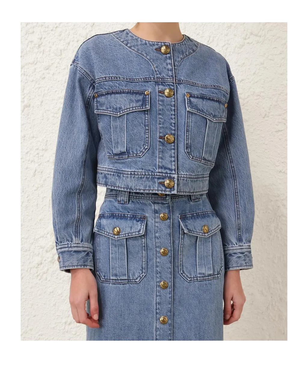 Zimmermann Denim Cropped Jacket