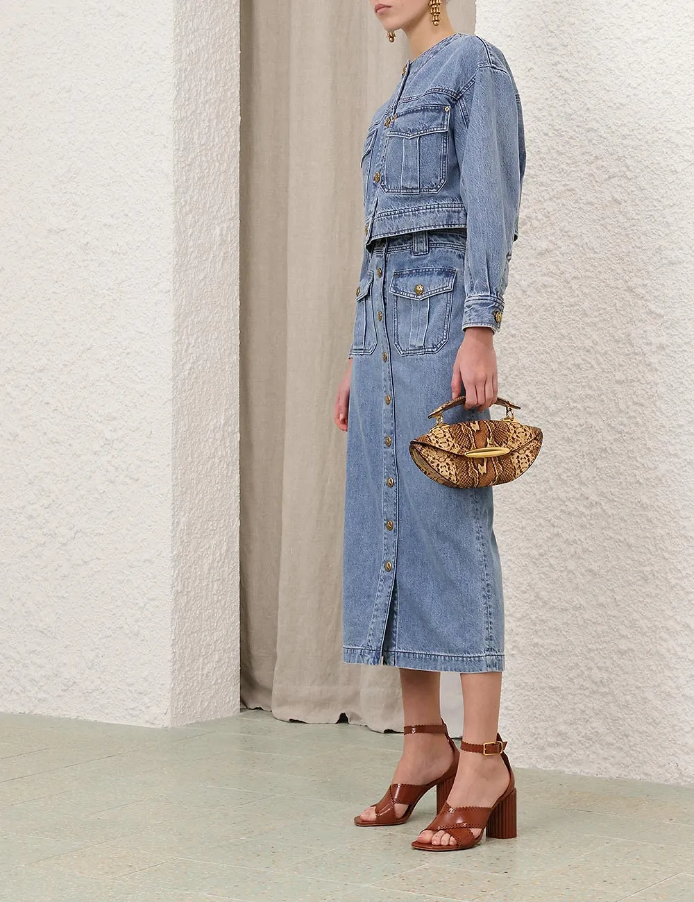 Zimmermann Denim Cropped Jacket