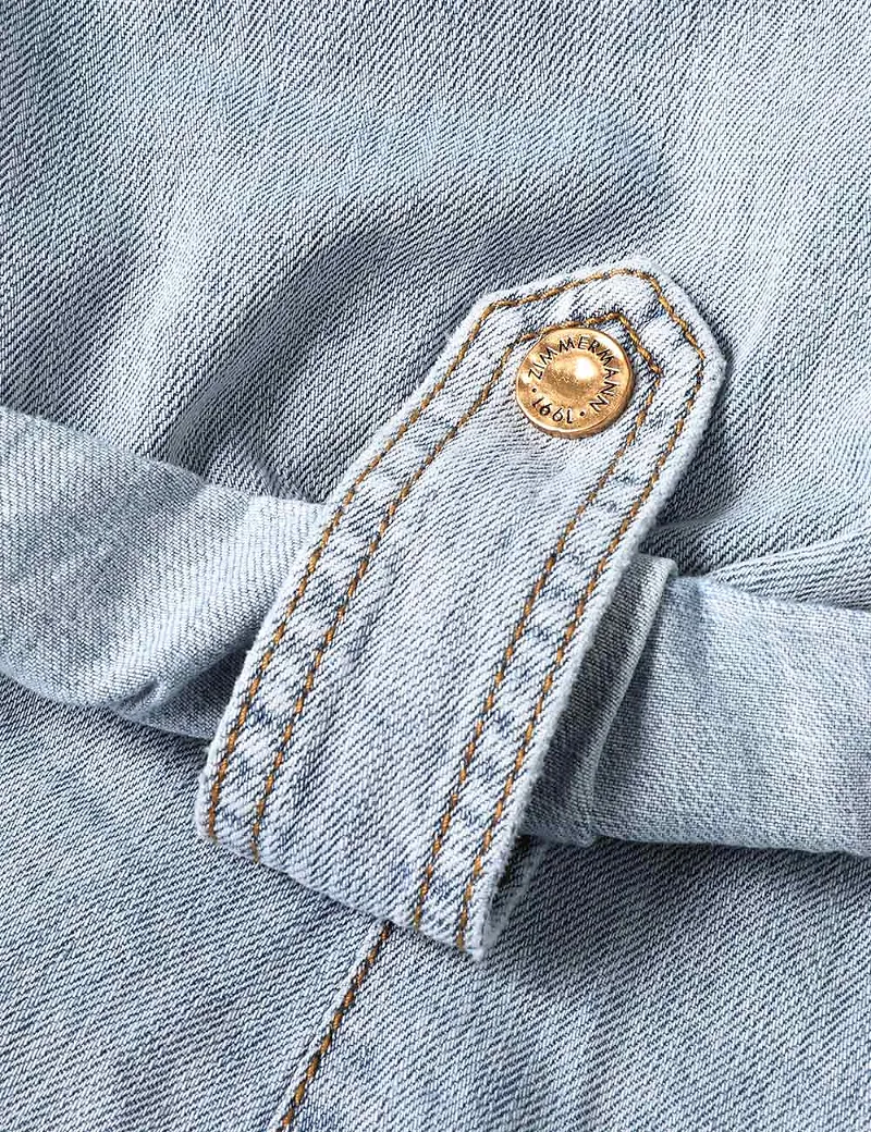 Zimmermann Denim Tie Neck Shirt