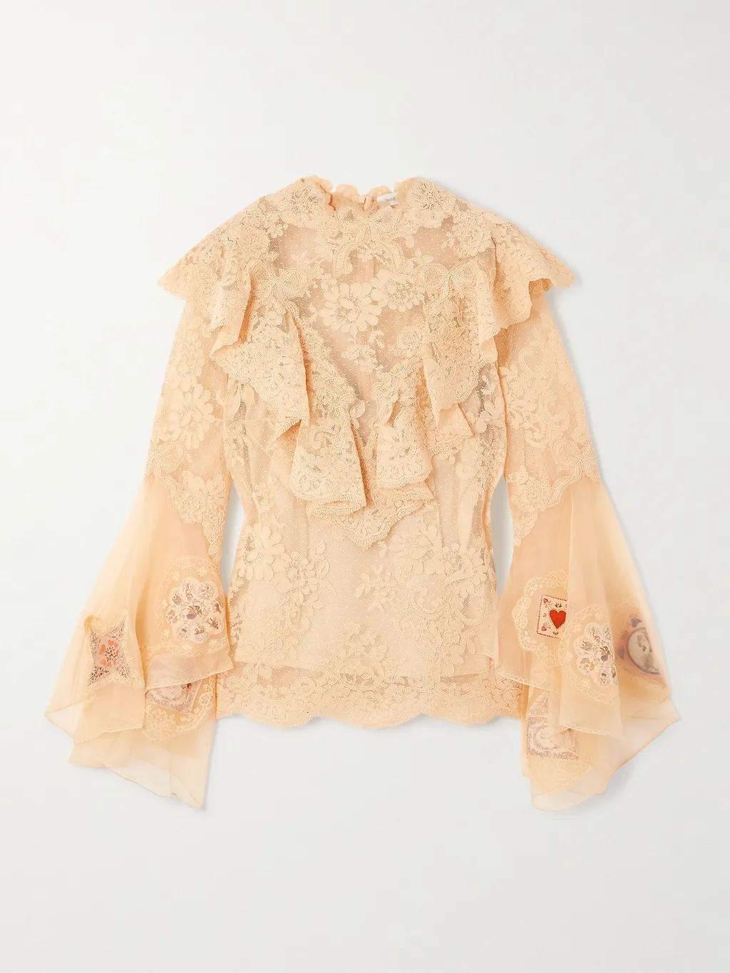 Zimmermann Flared Sleeve Ruffled Lace Shirt