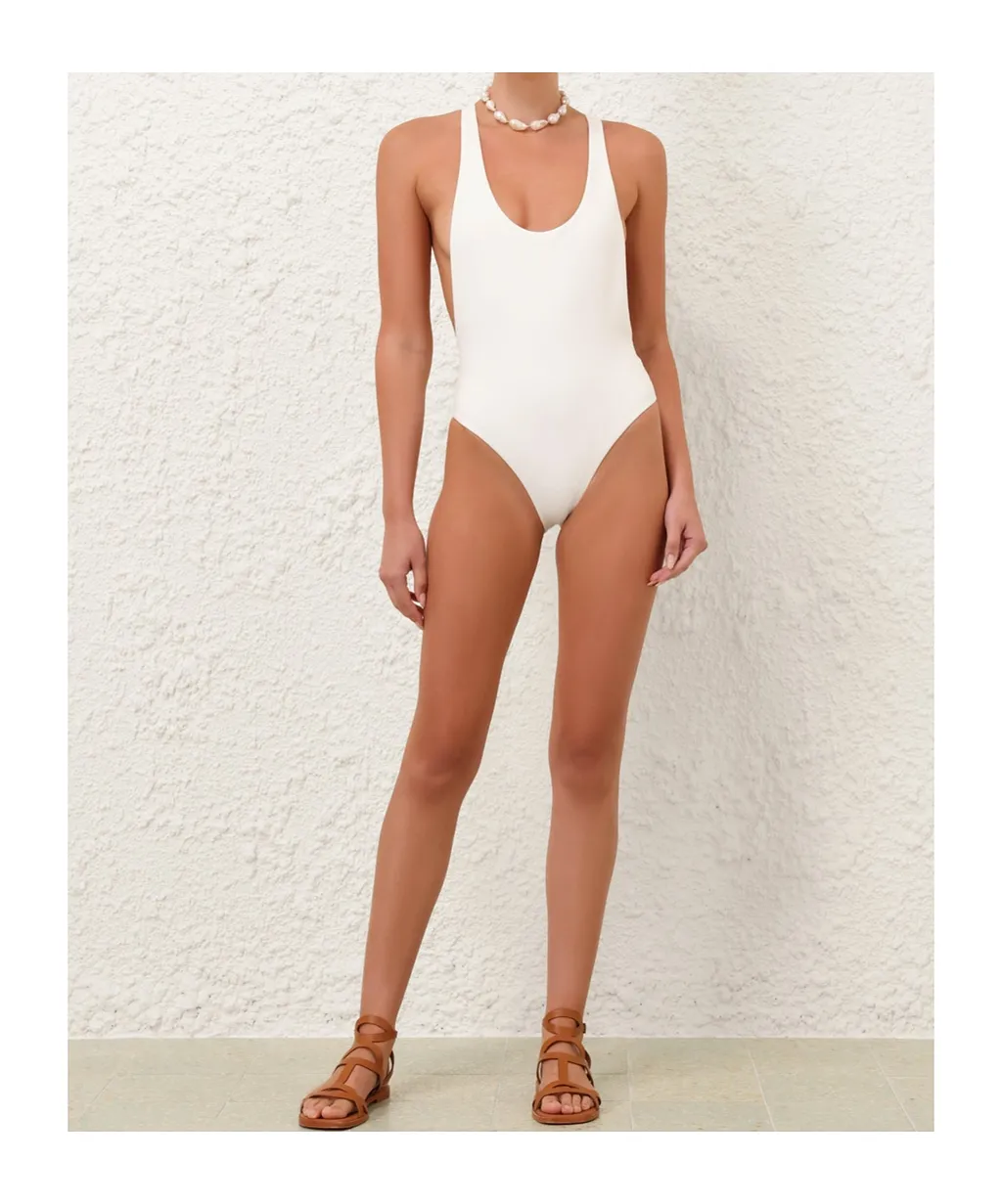 Zimmermann Everly Bow One-Piece Swimsuit