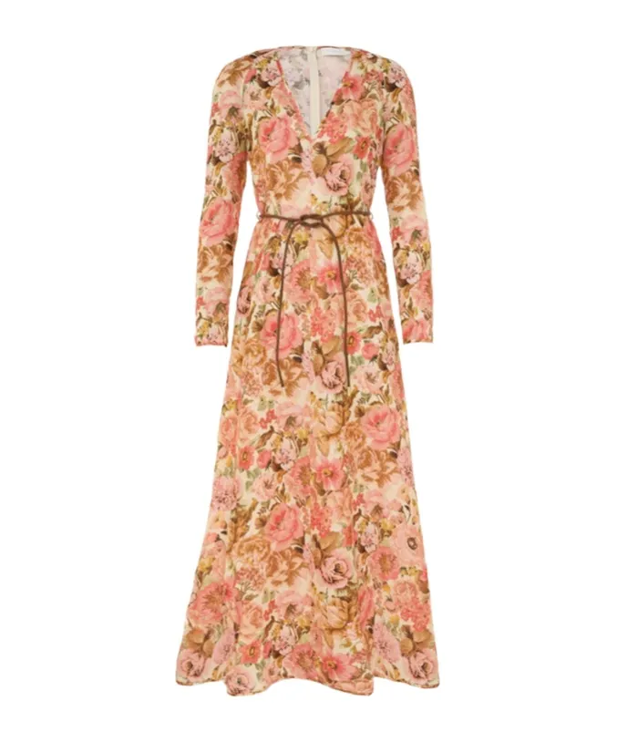 Zimmermann Floral Printed Plunge Maxi Dress