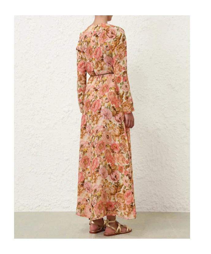 Zimmermann Floral Printed Plunge Maxi Dress