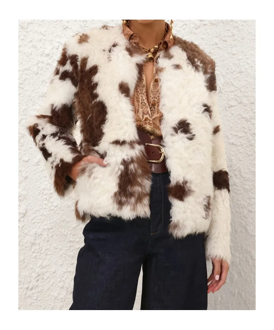 Zimmermann Hypnotic Spot Shearling Jacket