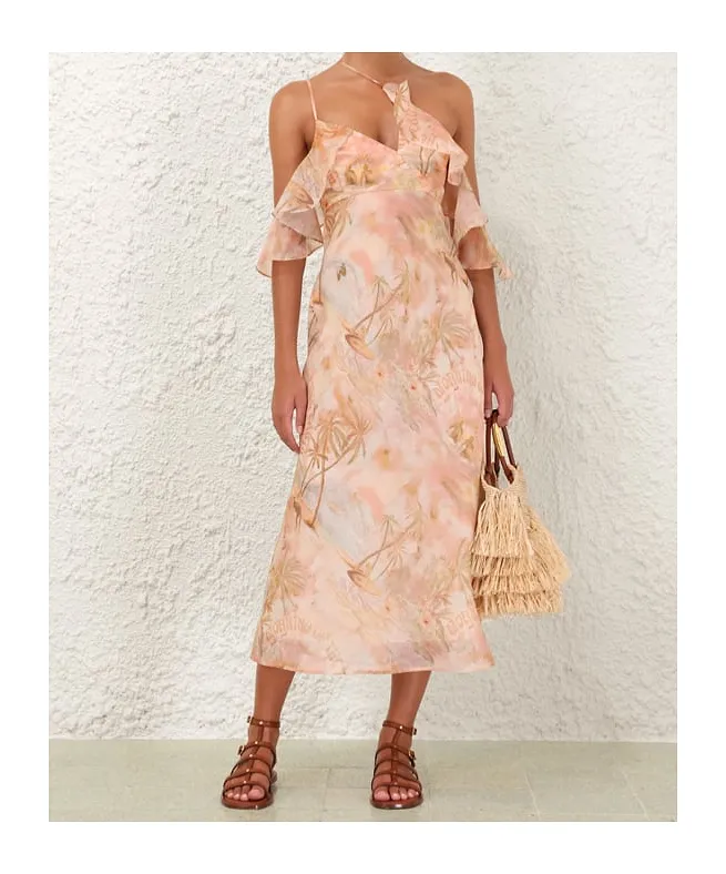 Zimmermann Illuminate Ruffled Midi Dress