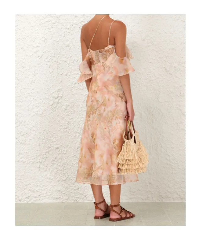 Zimmermann Illuminate Ruffled Midi Dress