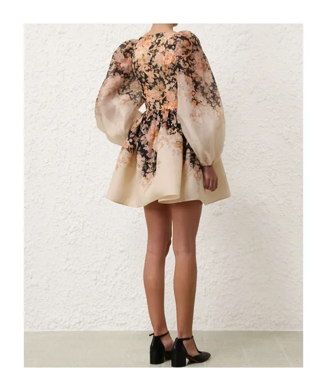 Zimmermann Illustration Drapped Mini Dress