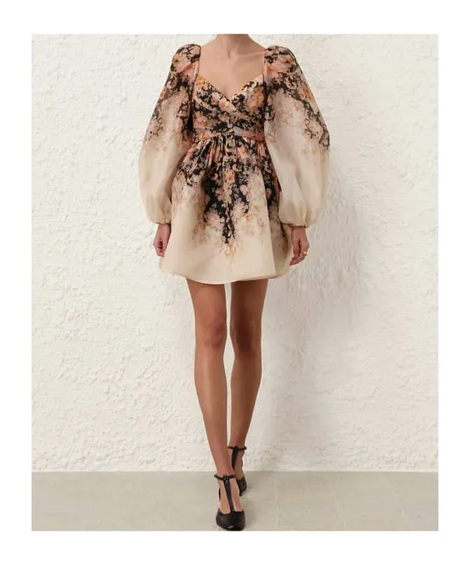 Zimmermann Illustration Drapped Mini Dress