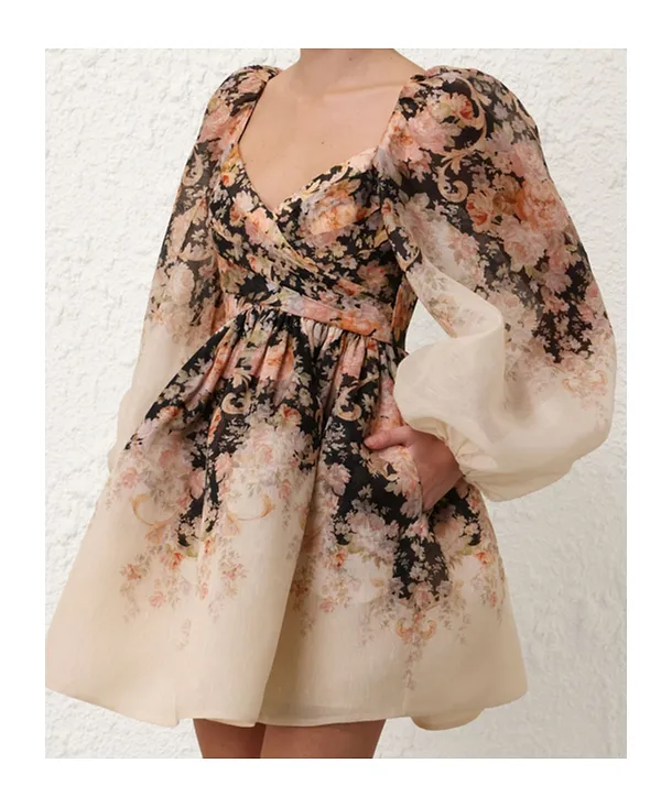 Zimmermann Illustration Drapped Mini Dress