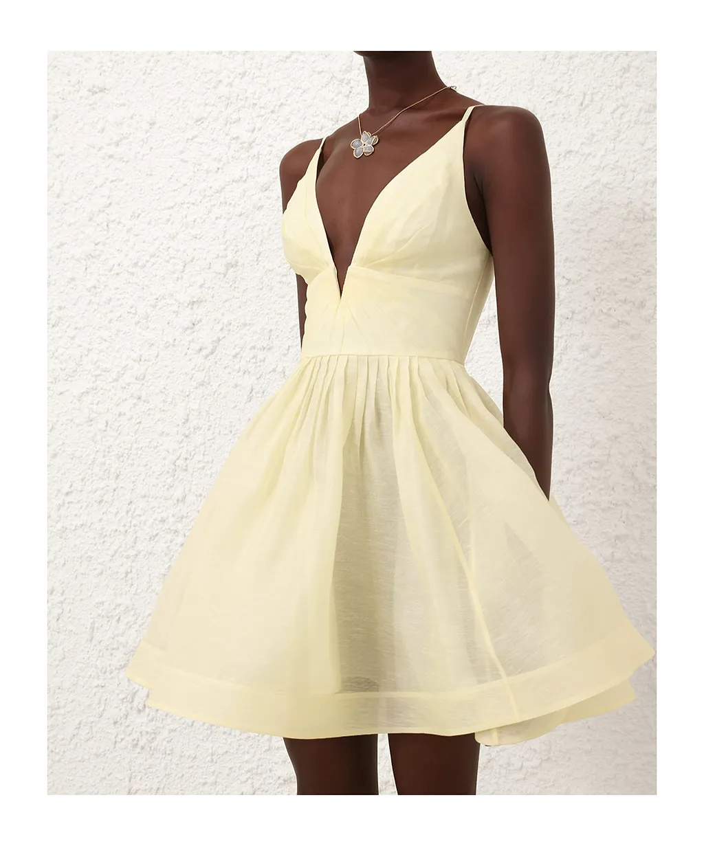 Zimmermann Illuminate V-Neck Mini Dress