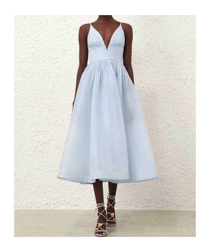 Zimmermann Illuminate V-Neck Midi Dress