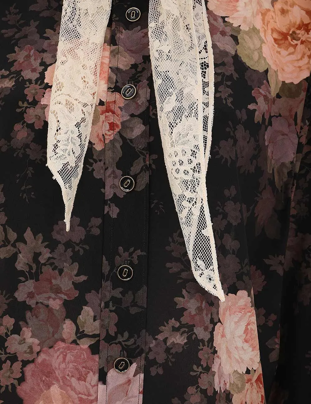Zimmermann Illustration Lace Scarf Shirt