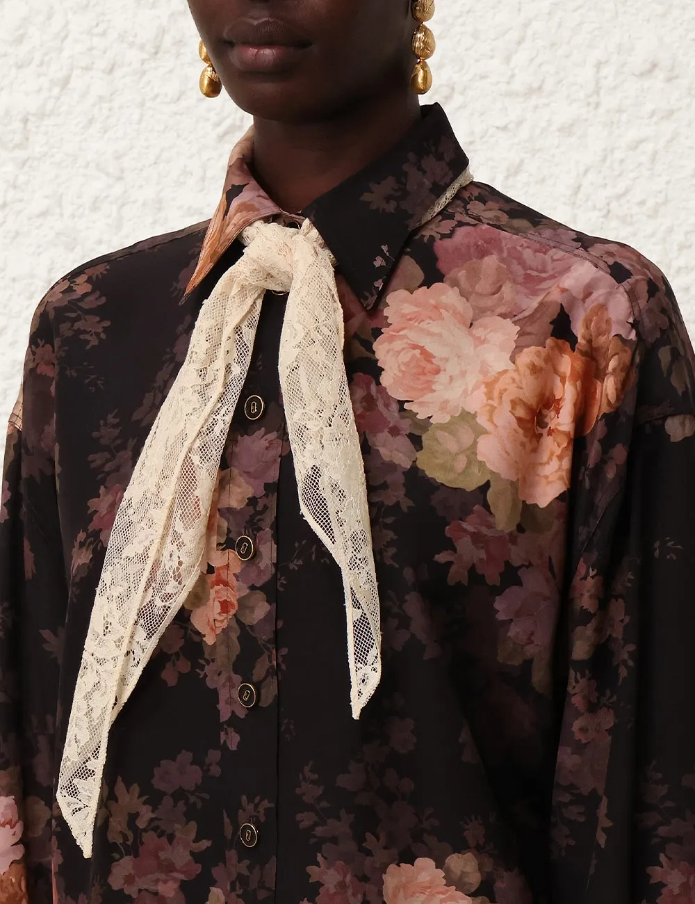 Zimmermann Illustration Lace Scarf Shirt
