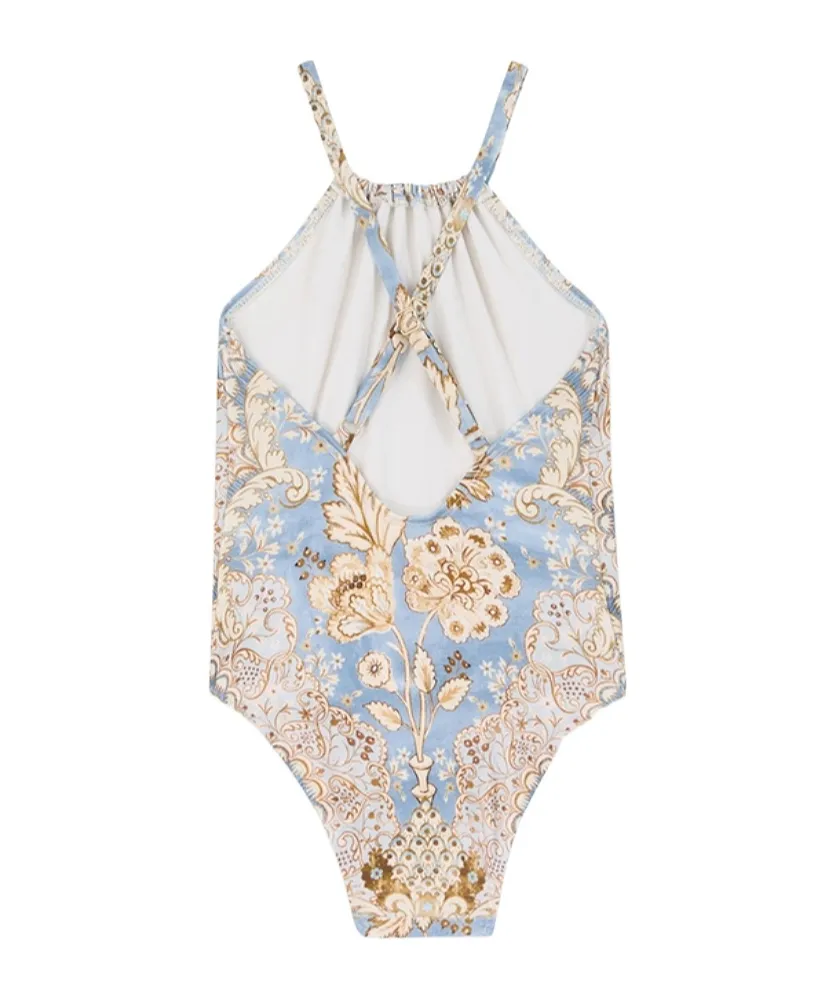 Zimmermann Kids Daylight Gathered 1Pc Swimsuit