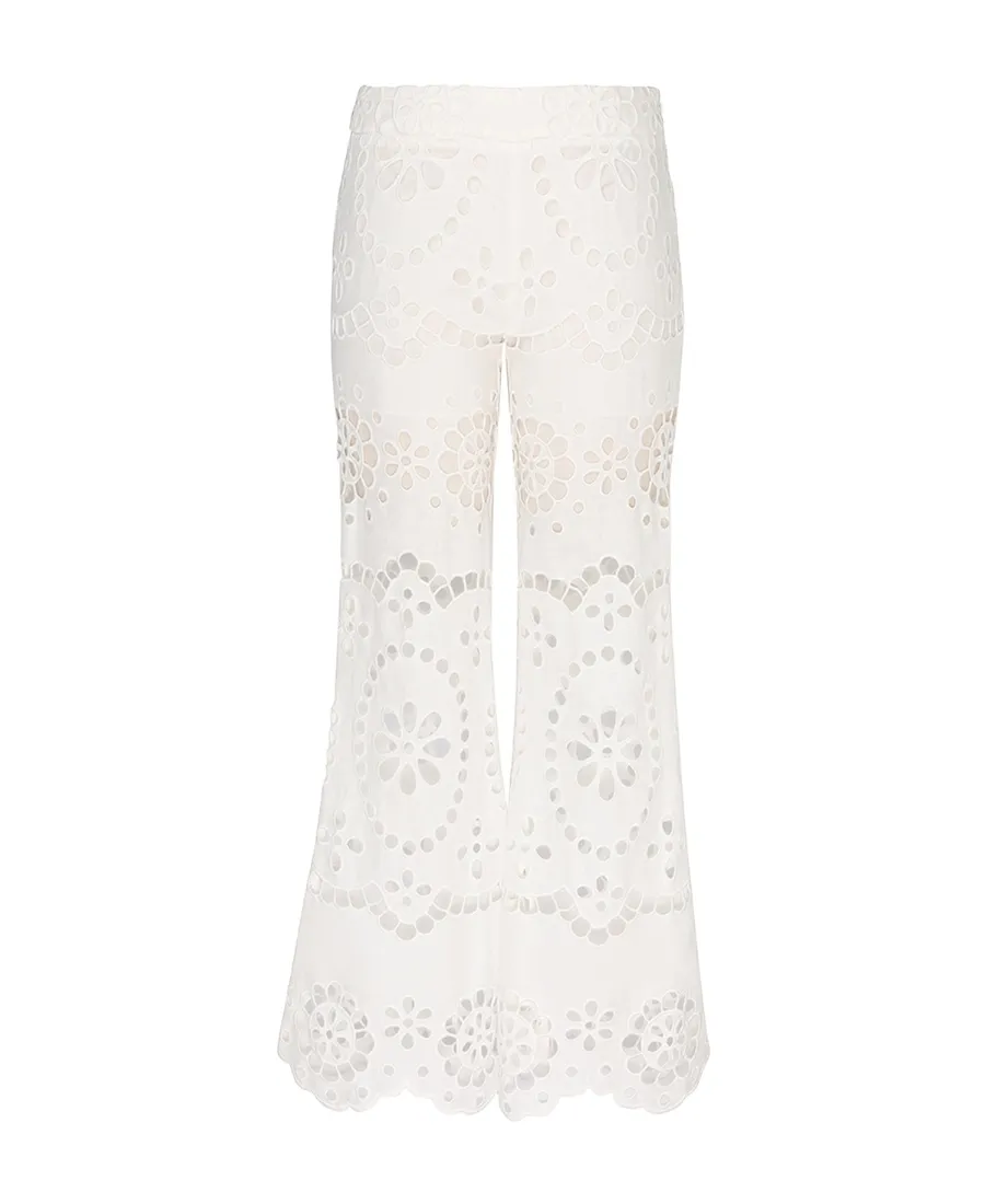 Zimmermann Lexi Embroidered Flare Pants