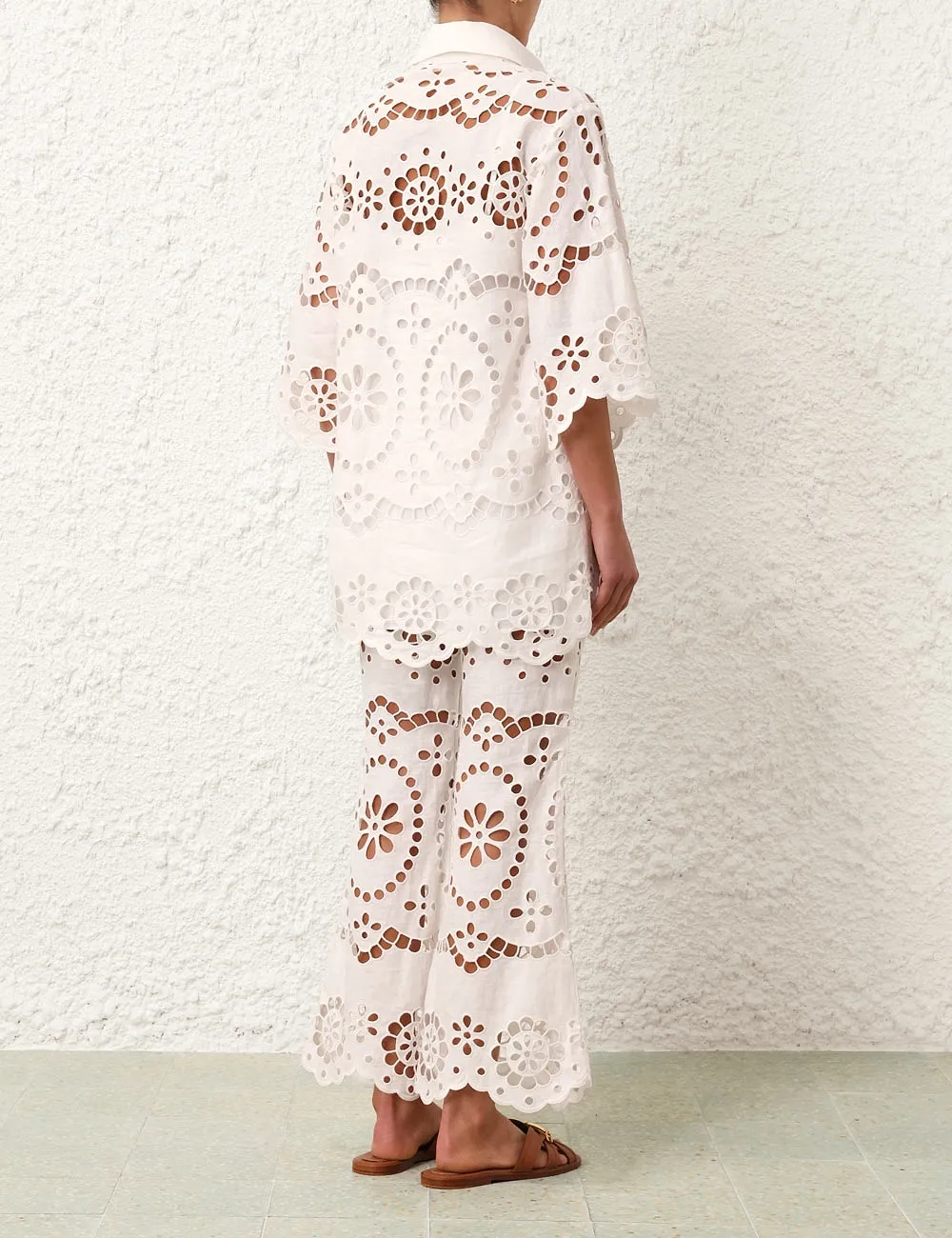 Zimmermann Lexi Embroidered Flare Pants