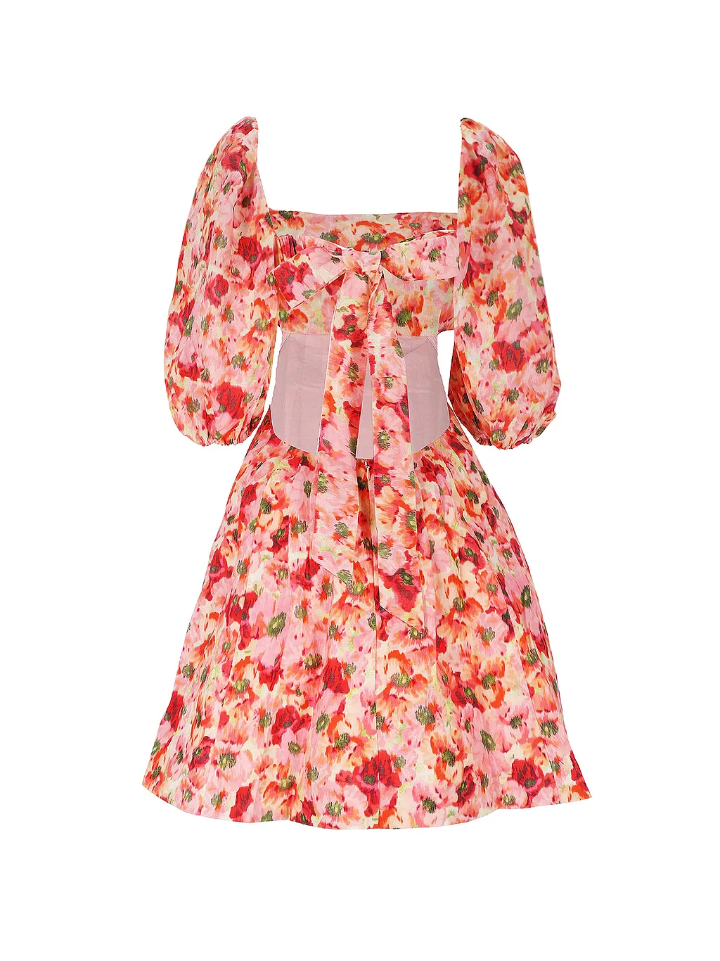Zimmermann Lightburst Floral-Printed Square Neck Mini Dress