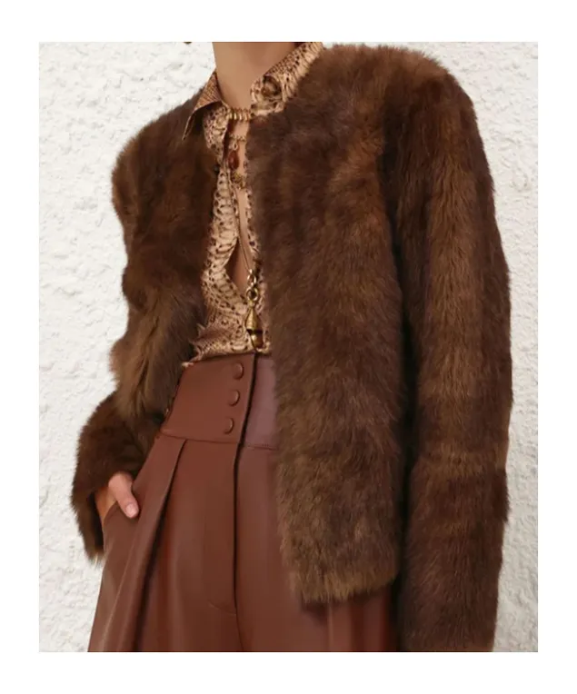 Zimmermann Long Sleeved Shearling Leather Jacket