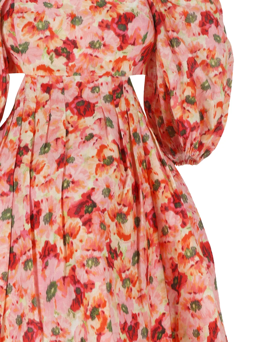 Zimmermann Lightburst Floral-Printed Square Neck Mini Dress
