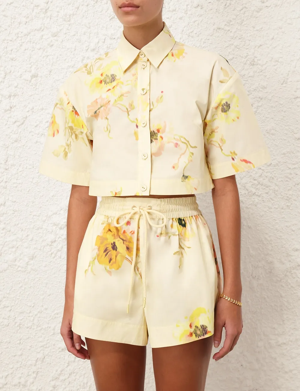 Zimmermann Lightburst Relaxed Crop Shirt