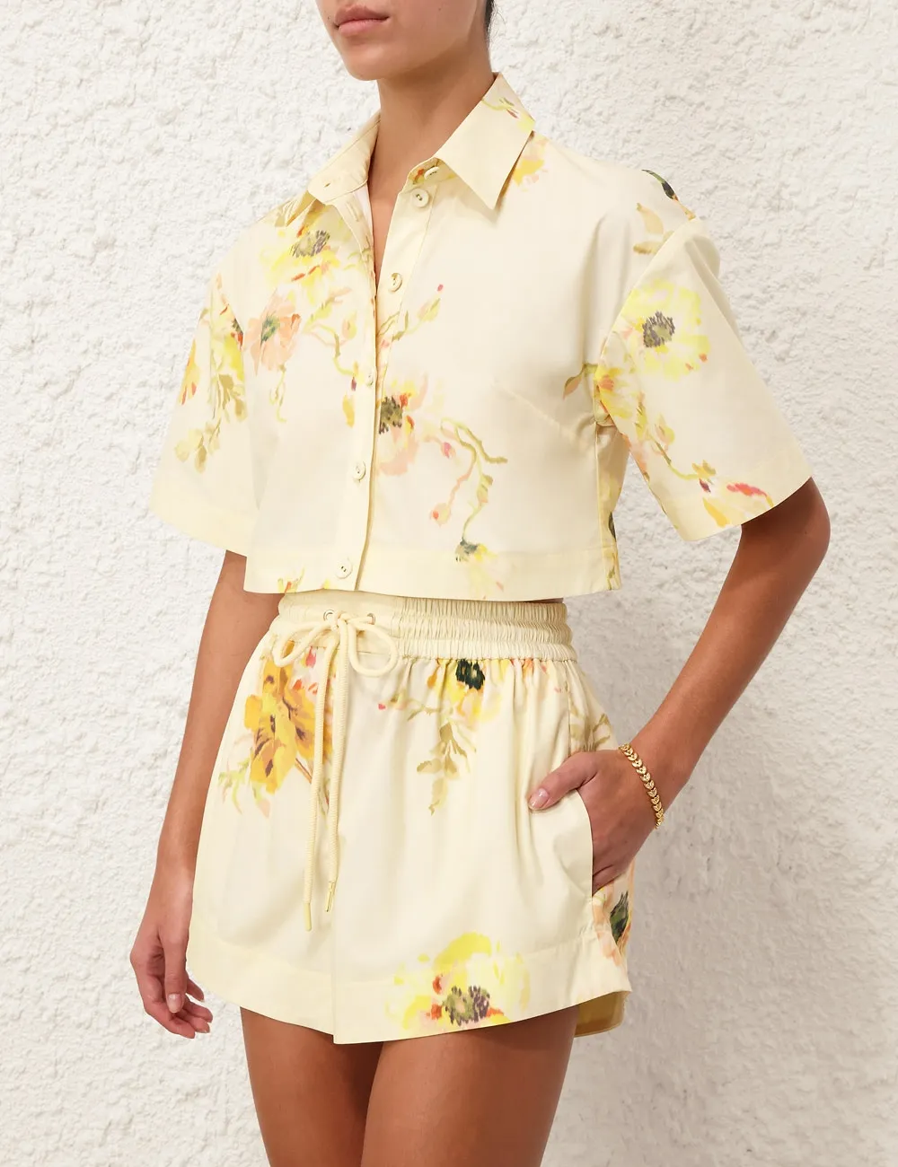 Zimmermann Lightburst Relaxed Crop Shirt