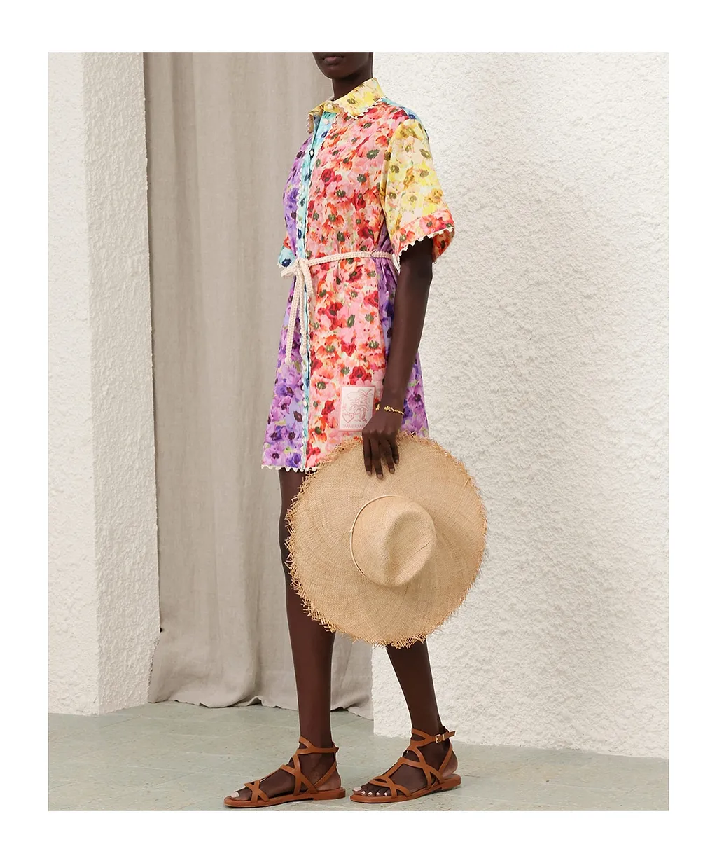 Zimmermann Lightburst Trimmed Shirt Dress
